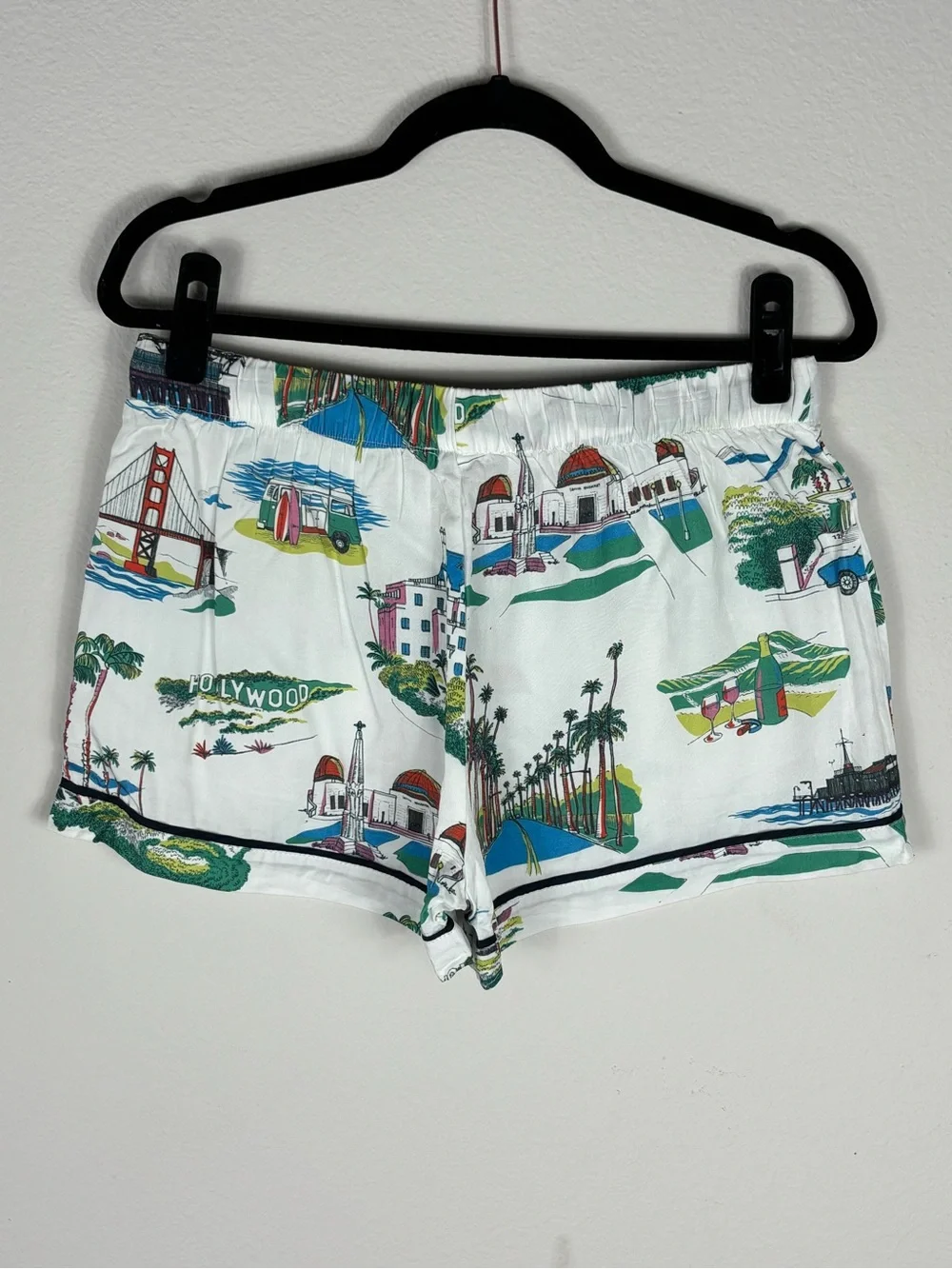 Katie Kime California Toile Pajama Short Set S Cotton Hollywood Golden Gate Surf - Picture 4 of 11